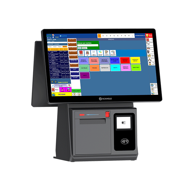 Scangle K5 Touch Kiosk POS Systems Système de point de vente With 80mm Thermal Printer/2D barcode scanner
